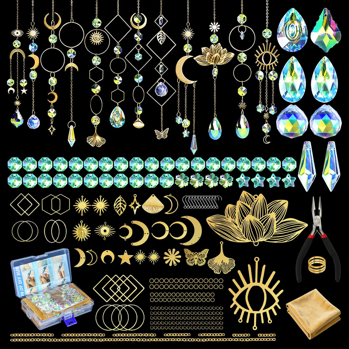 Beanewone DIY Suncatchers 300pcs parts for custom rainbow window decor.