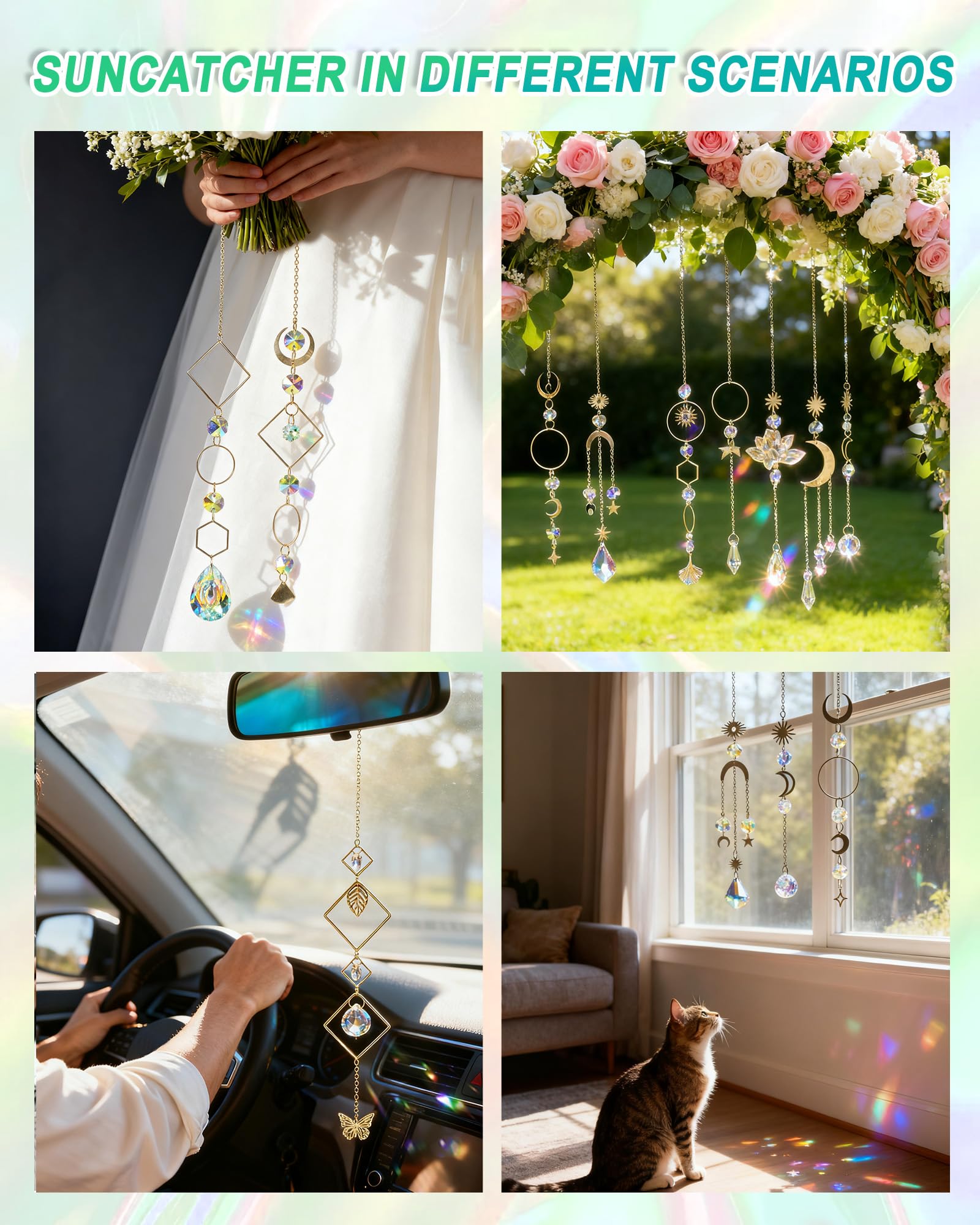 Beanewone DIY Suncatchers hanging window display adds color to indoor spaces.