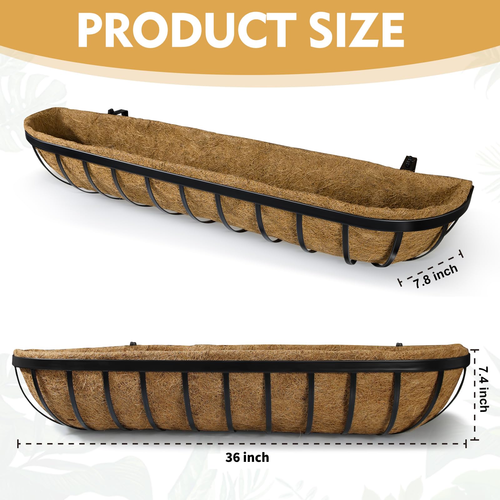 BeapTcely coconut liner planter demonstrates easy installation on railings.