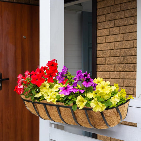 BeapTcely garden rail decor planter provides decorative, green touch for fences.