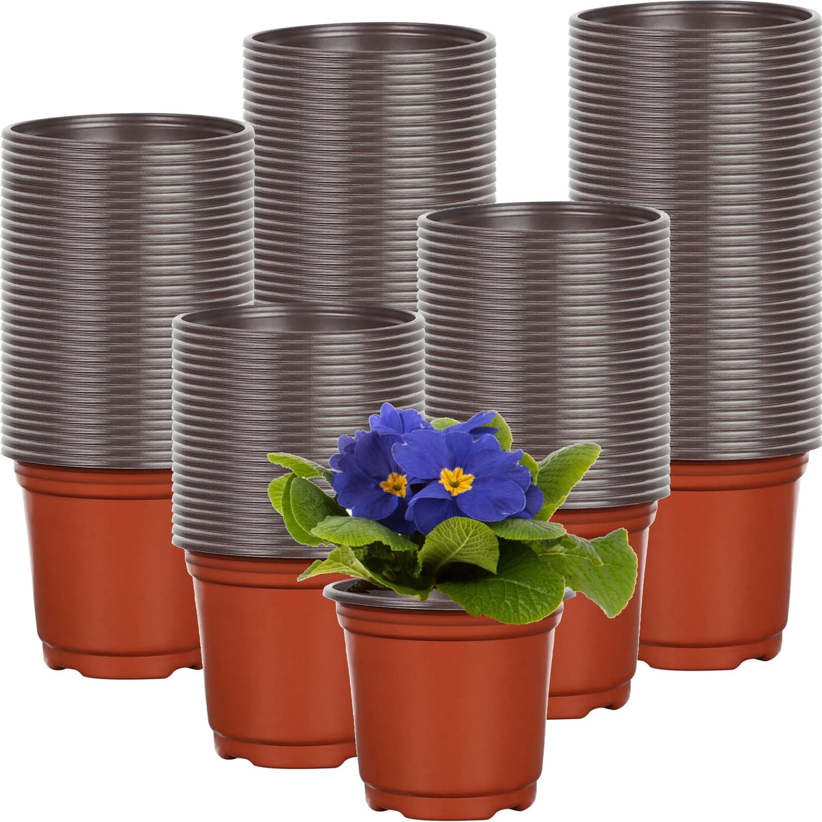 BeapTcely 4-inch plant pots with stackable design for space saving
