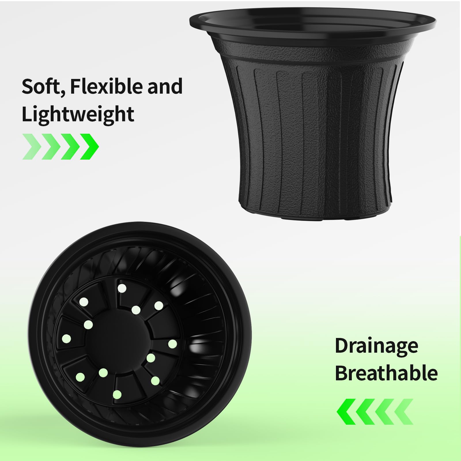 BeapTcely soft plastic pots are lightweight yet sturdy for reuse.