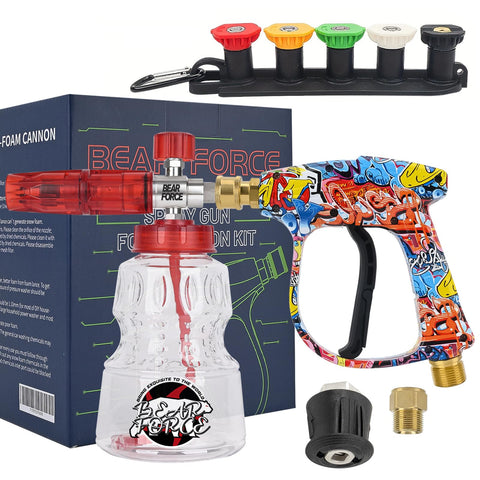 BEAR FORCE foam cannon M22-14 max delivers thick foam for deep cleaning.
