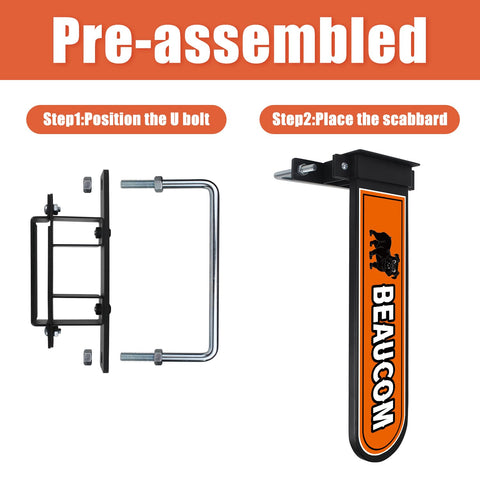 BEAUCOM Chainsaw Holder highlights 12mm U-bolt for strong mounting.