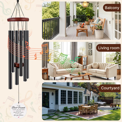 BeauGift wind chime weatherproof for year-round outdoor use.