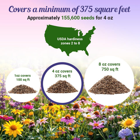 4-ounce packet covers up to 375 square feet with lush blooms.