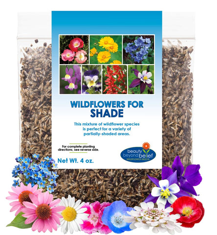 Beauty Beyond Belief BBB Seed partial shade wildflower seeds in a 4oz packet for year-round color.