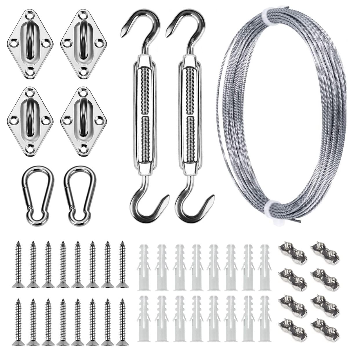 BEAYFILY sun shade hardware kit ready for outdoor installation, versatile and durable.