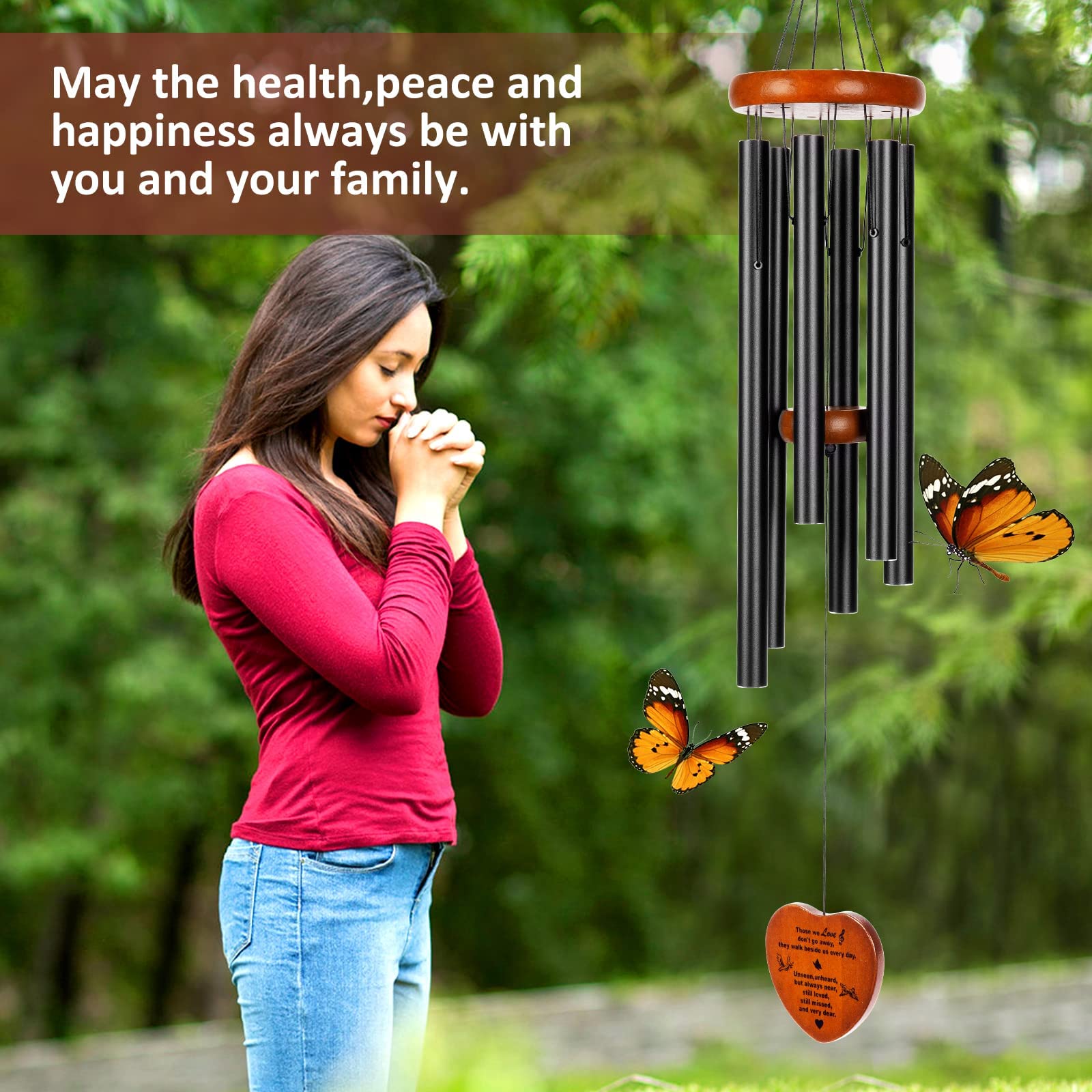 beboligh wind chime gift includes poem card for heartfelt condolence messages