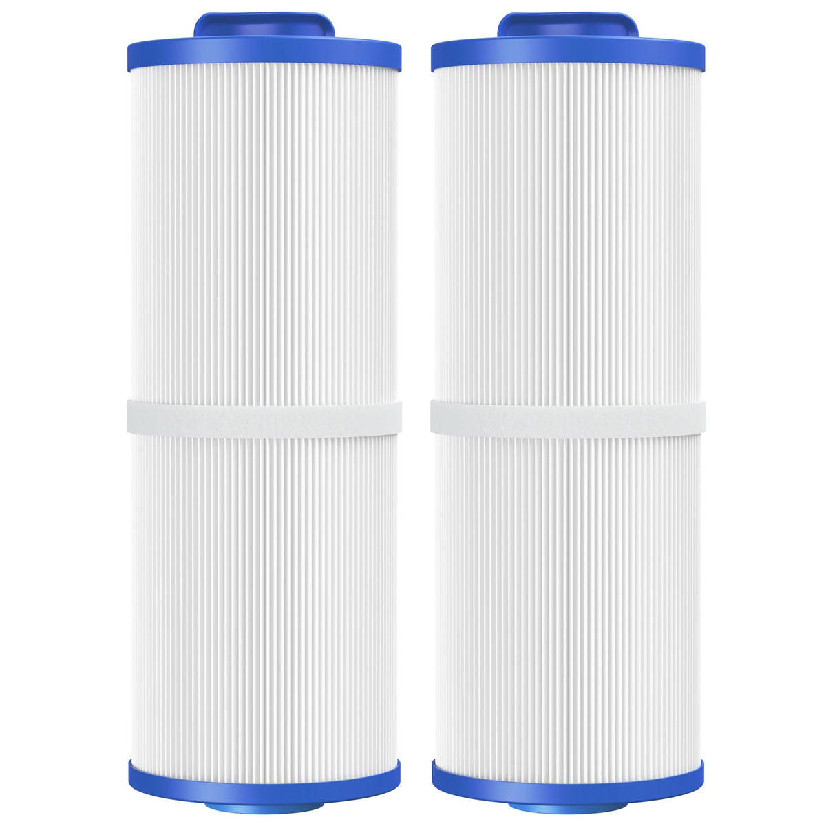 Beckacher 4CH-949 spa filter close-up highlighting Trilobal media for enhanced filtration and easy maintenance.