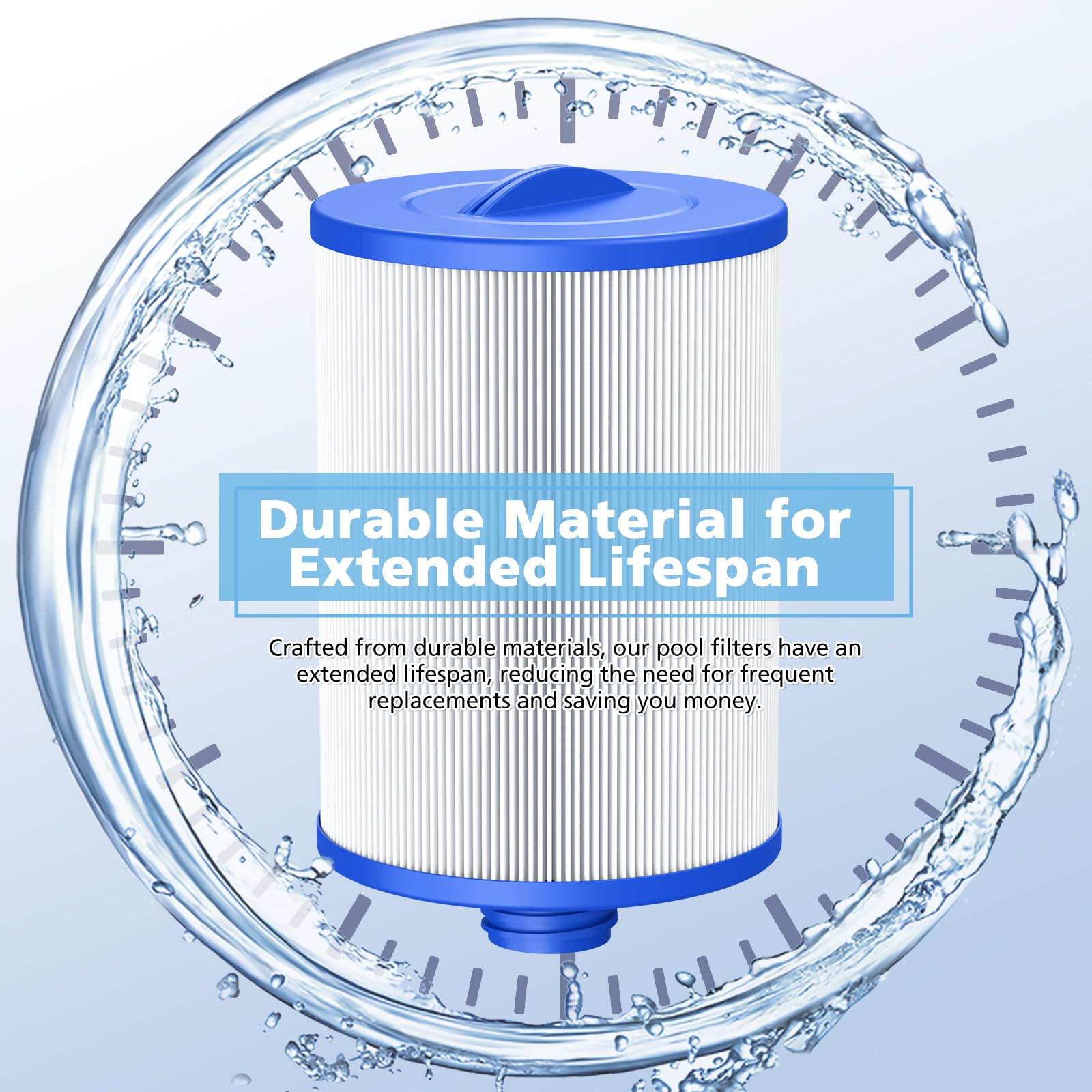 Beckacher 6CH-940 spa filter is washable and reusable for longevity