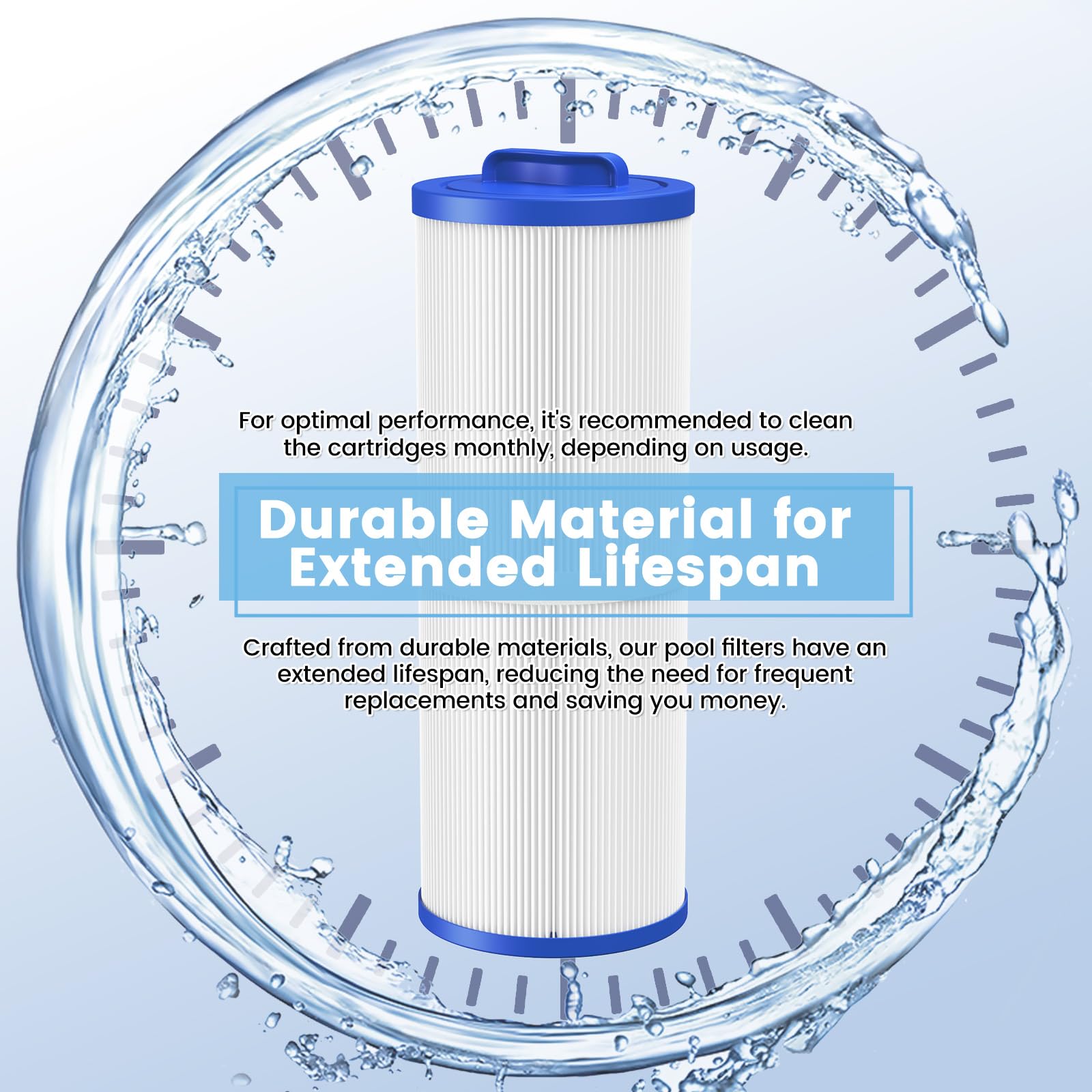 Beckacher easy-install spa filter demonstrates quick screw-in setup and hassle-free maintenance.