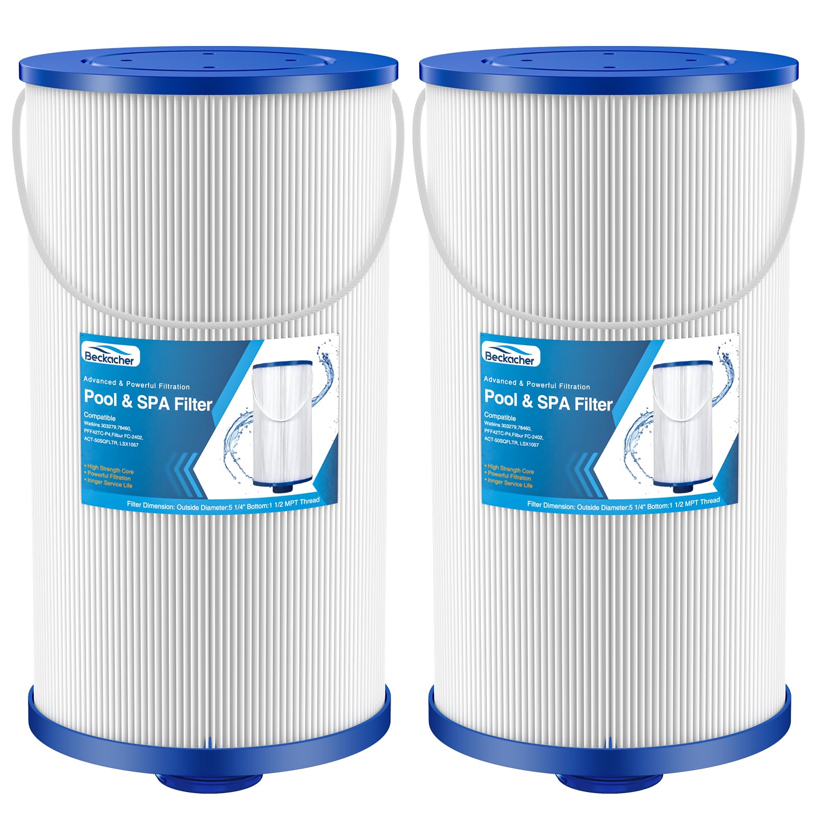 Beckacher FC-2402 filter closeup highlighting sturdy pleats for debris removal