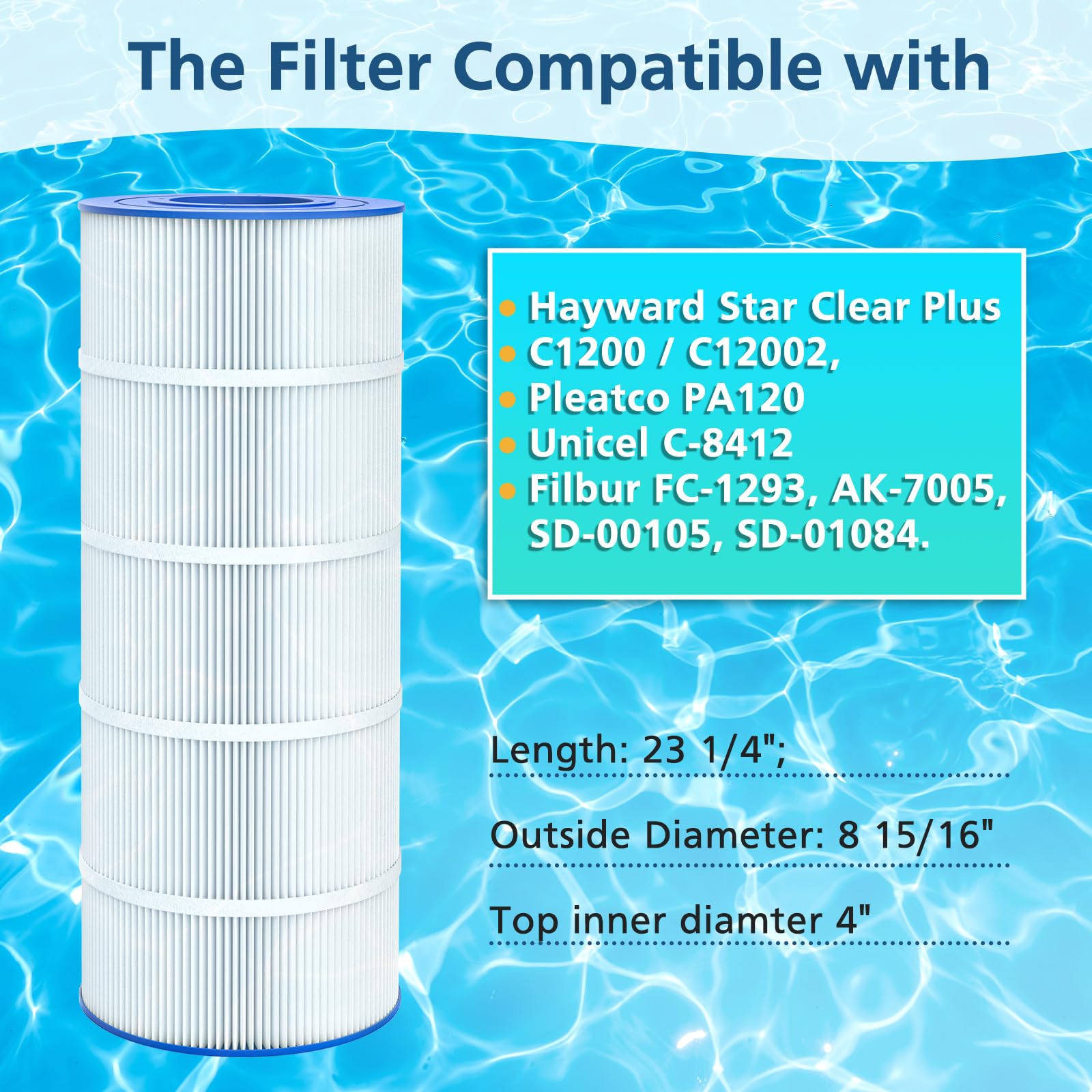 Beckacher PA120 replacement filter close-up showing cartridge media.