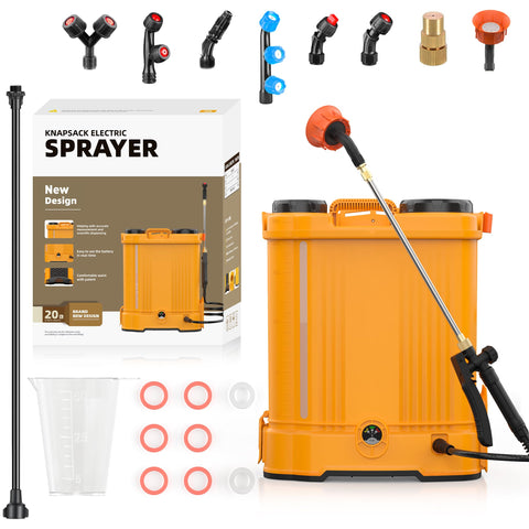 Bedena battery powered backpack sprayer with 5-gallon capacity delivers even coverage for lawns.