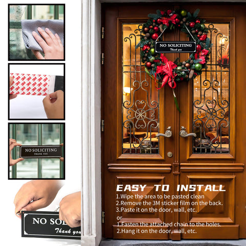 BEDEONE front door sign mounted on gate for discreet messaging