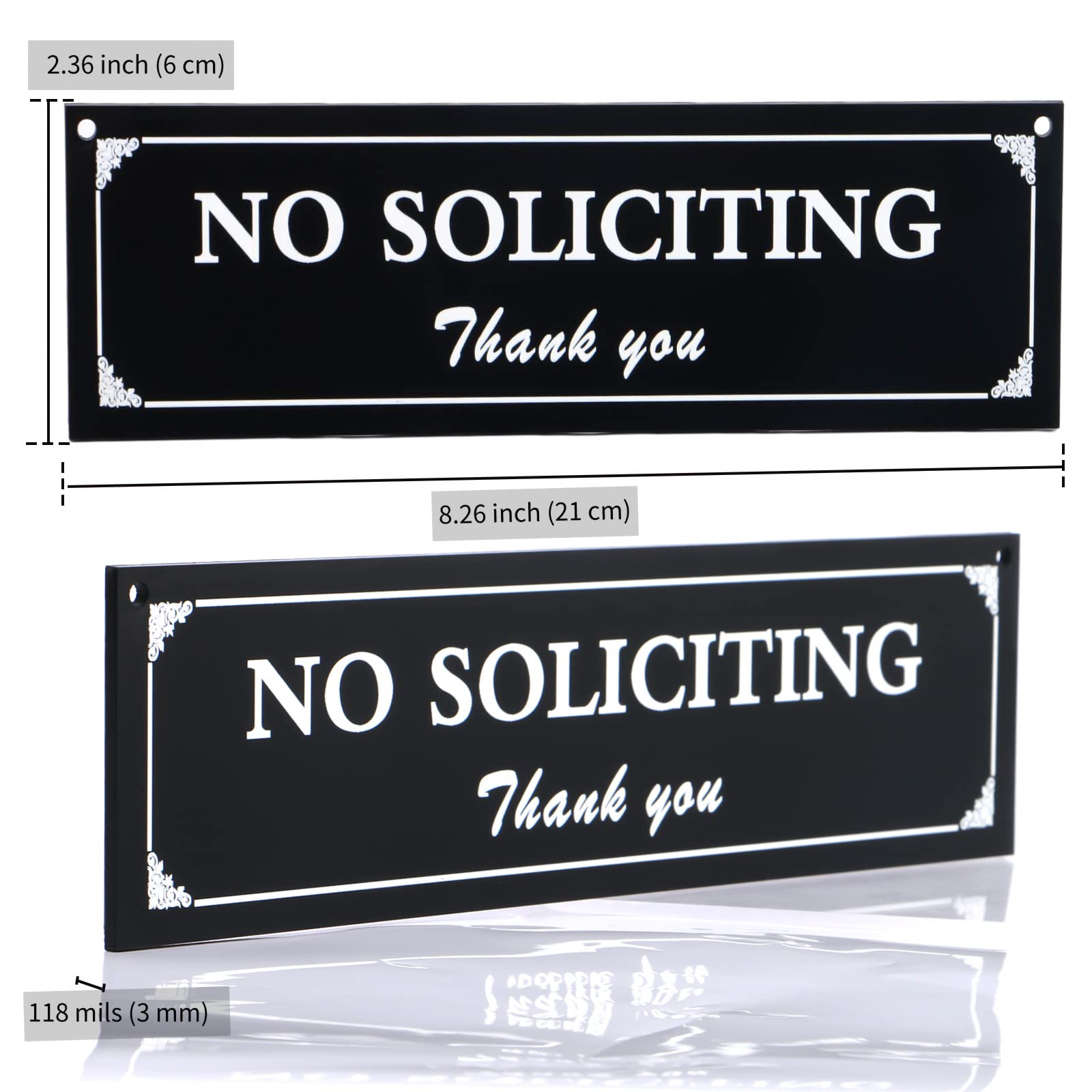 BEDEONE durable 3 mm acrylic no soliciting sign for outdoor use