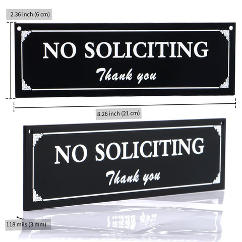 BEDEONE durable 3 mm acrylic no soliciting sign for outdoor use