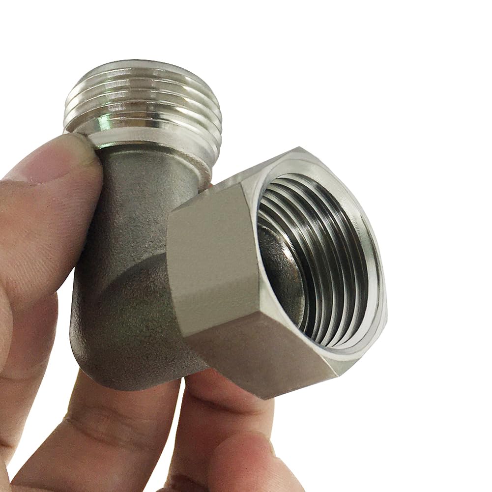 Beduan stainless steel hose elbow 90-degree reduces kinking in tight spaces.