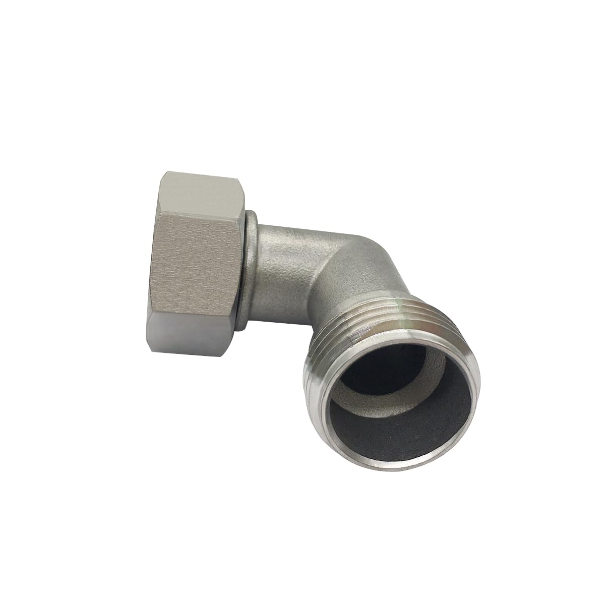 Beduan swivel hex cap connector eases hose attachment in constrained areas.