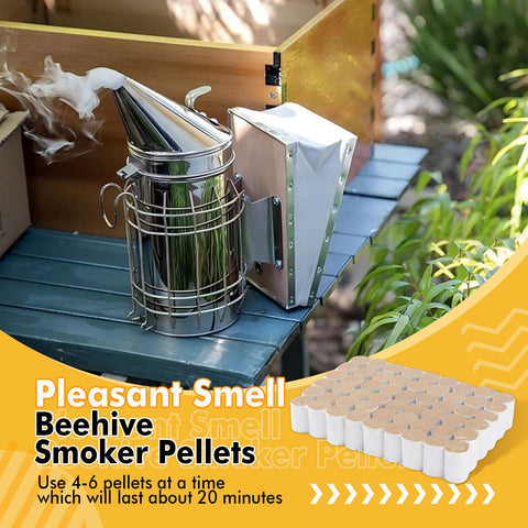 BeeCastle smoker pellets in use during hive inspection.