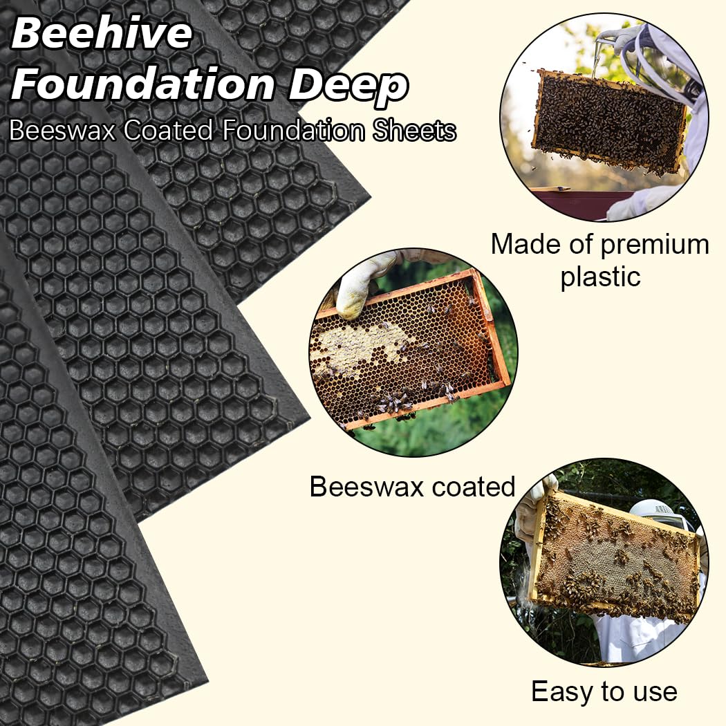 BeeCastle deep foundation sheet installed in a frame for easy beekeeping.