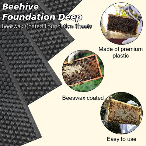BeeCastle deep foundation sheet installed in a frame for easy beekeeping.