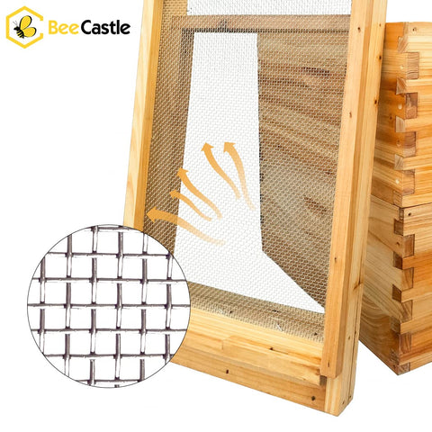 BeeCastle 10-frame screened bottom board enables easy hive ventilation.
