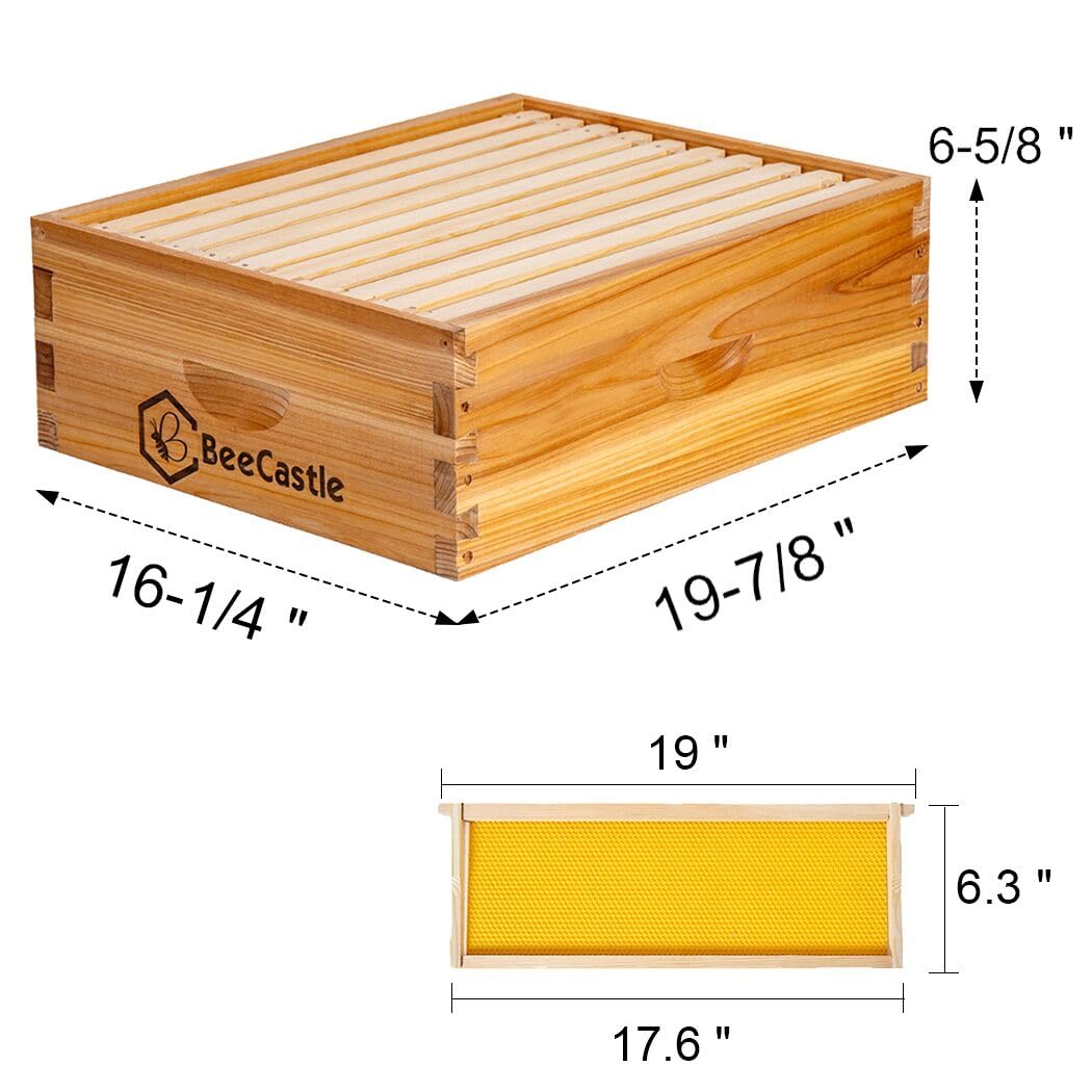 BeeCastle beeswax coated hive box highlighting durability and water resistance