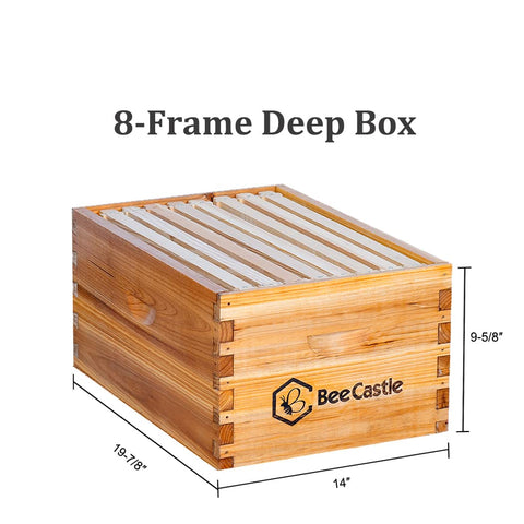 BeeCastle deep brood box and medium super box following Langstroth sizing