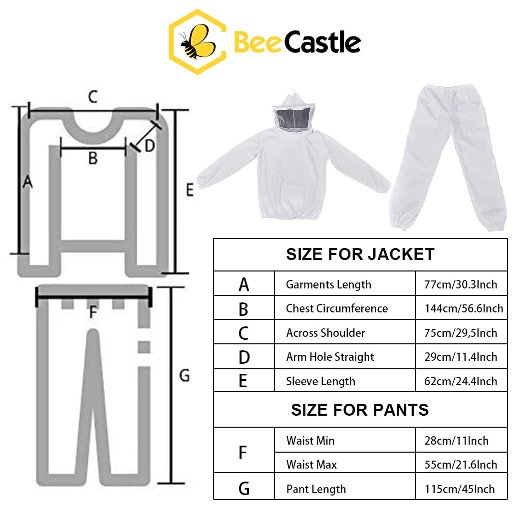 BeeCastle free-size bee suit offers full coverage for beginner beekeeping