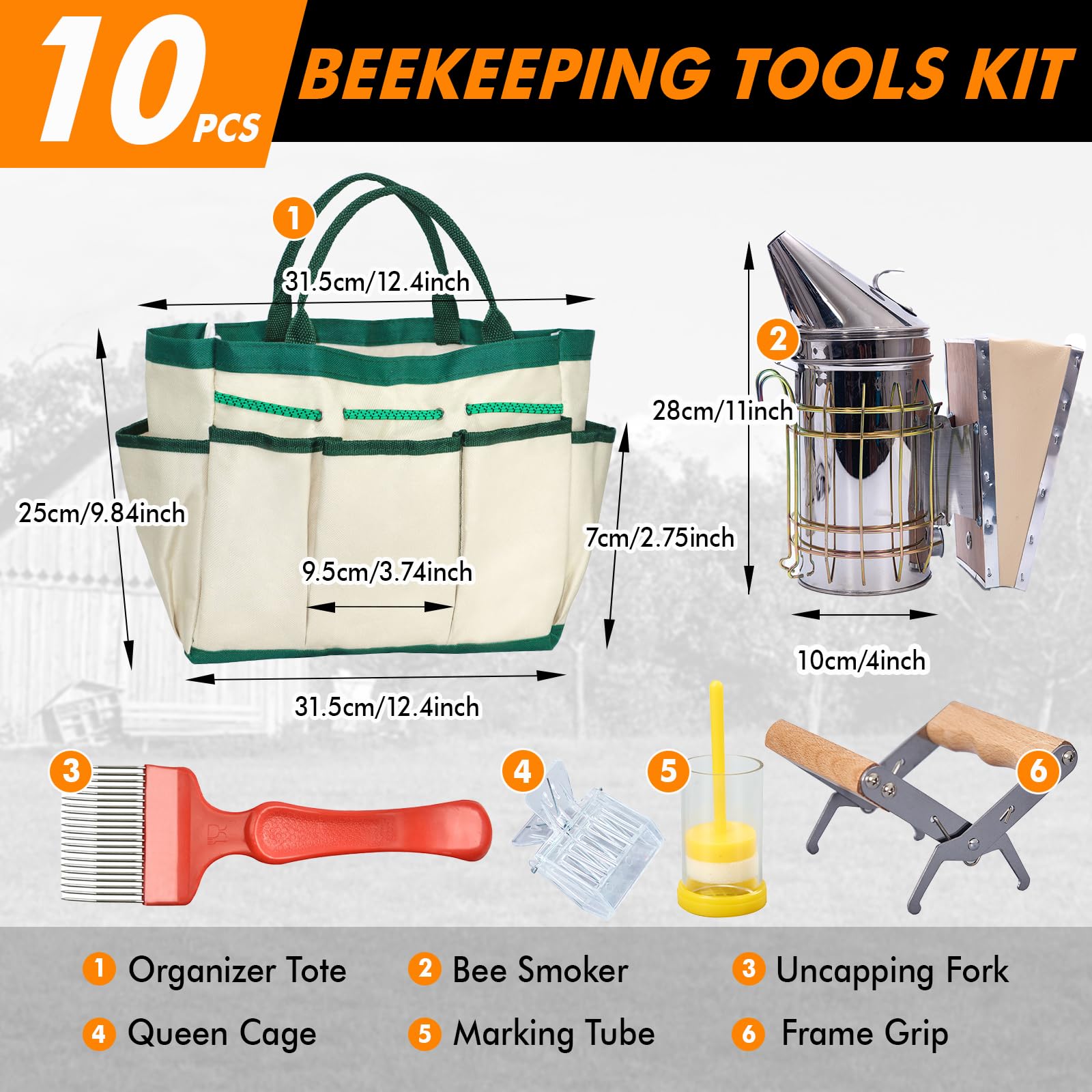BeeCastle hive-frame grip with wooden handle enabling safe frame movement during checks