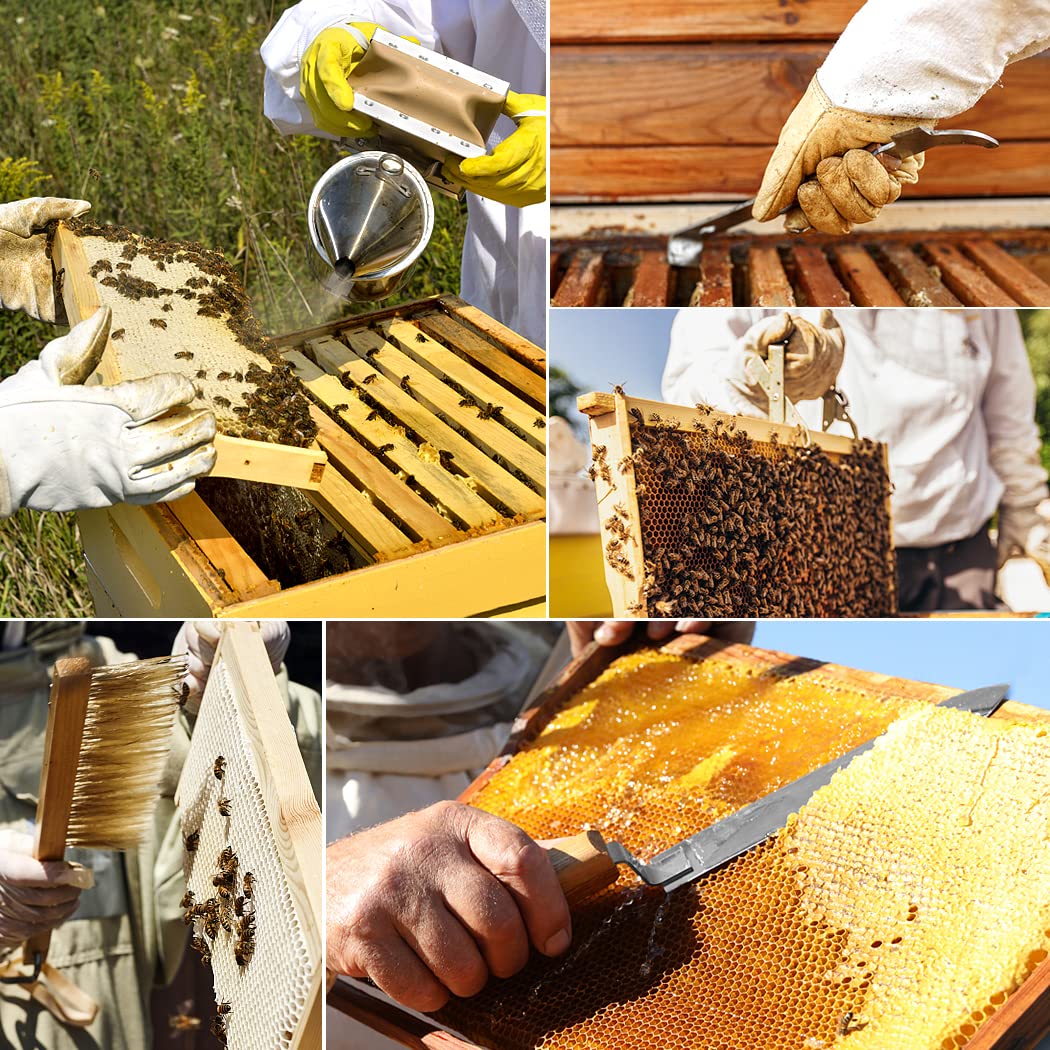 BeeCastle hive tools brush and hooks for smooth hive inspections and brood manipulation.