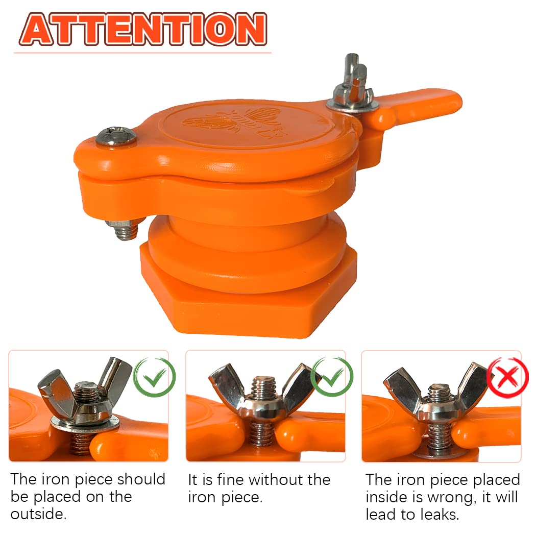 BeeCastle honey extractor tap mounted on a bucket demonstrates easy, controlled honey harvesting.