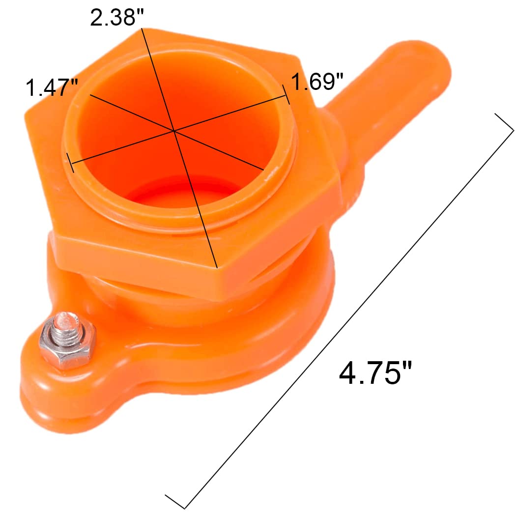BeeCastle honey gate valve close-up shows nylon body and stainless steel wing nuts for secure mounting.