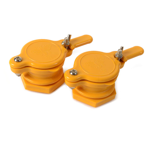 BeeCastle honey gate valve two-pack in nylon for durable honey transfer