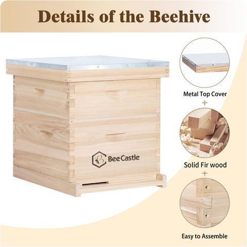 BeeCastle medium honey super provides efficient space for honey storage and easy harvest