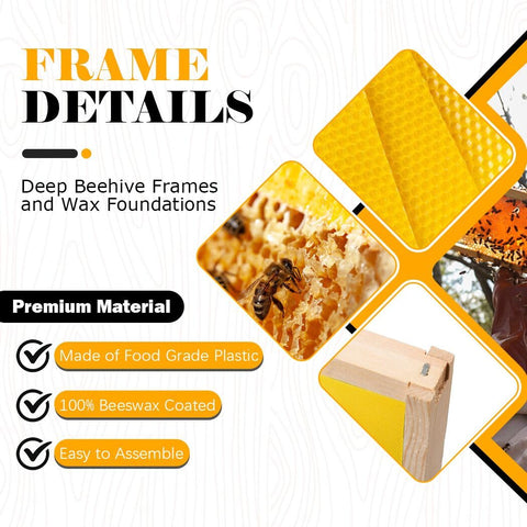 BeeCastle wax coated foundations dipped in beeswax to support natural comb building