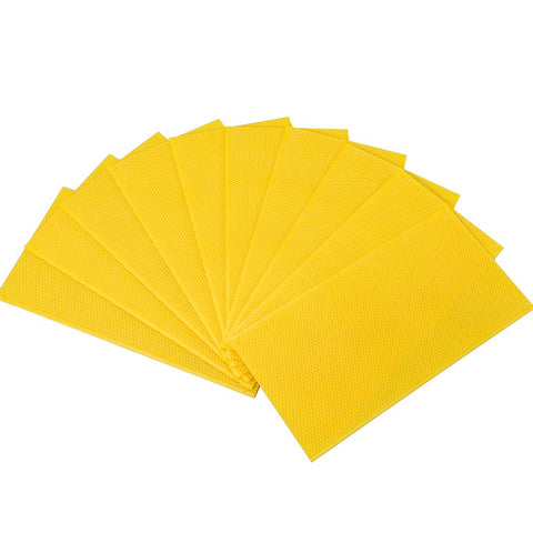 BeeCastle wax-coated foundation close-up highlighting beeswax layer for easier fitting.