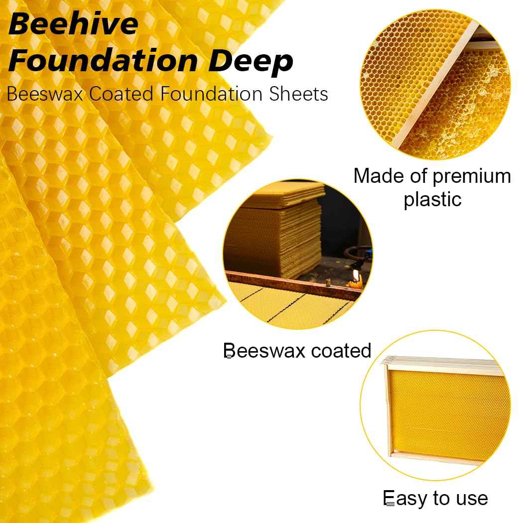 BeeCastle yellow foundation installed in a deep frame for easy slip-in use.
