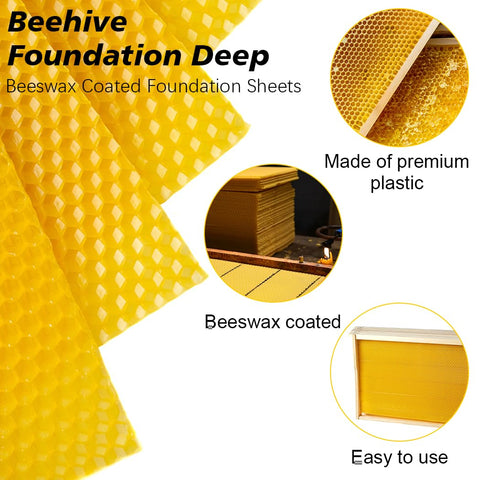 BeeCastle yellow foundation installed in a deep frame for easy slip-in use.