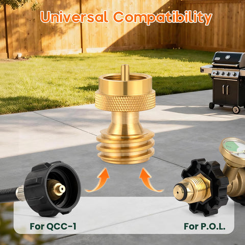 Beedeful solid brass adapter showing durable construction for leak-free use