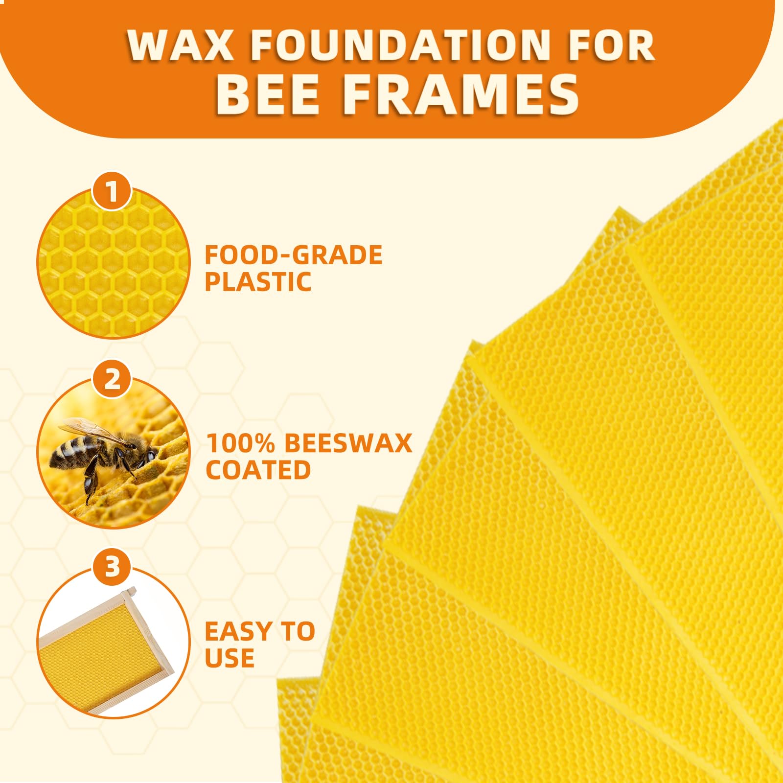 Beeinn deep-frame wax-coated sheet slides easily into top frame