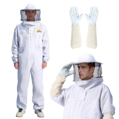 Beekingdom professional bee suit front view for full hive protection and comfort.