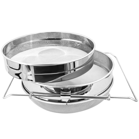 Beeknows stainless steel honey strainer with double sieve for clean, debris-free honey