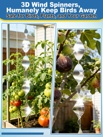 Beeplove stainless steel bird reflectors 3pc for humane deterrence
