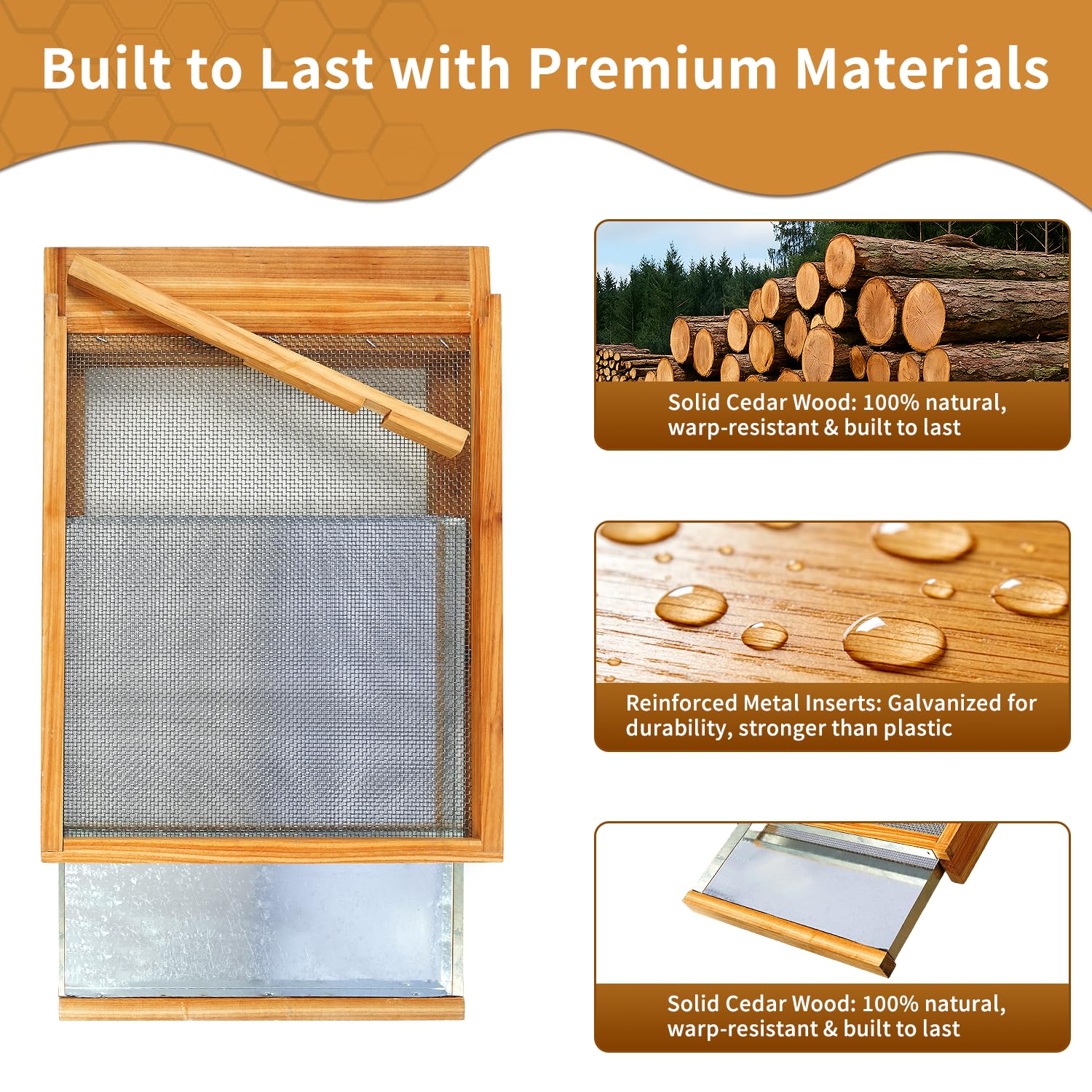 BeeQuestify beeswax-dipped cedar bottom adds natural scent and durability.