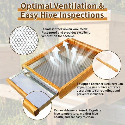BeeQuestify entrance reducer secures the hive entrance during cool or windy days.