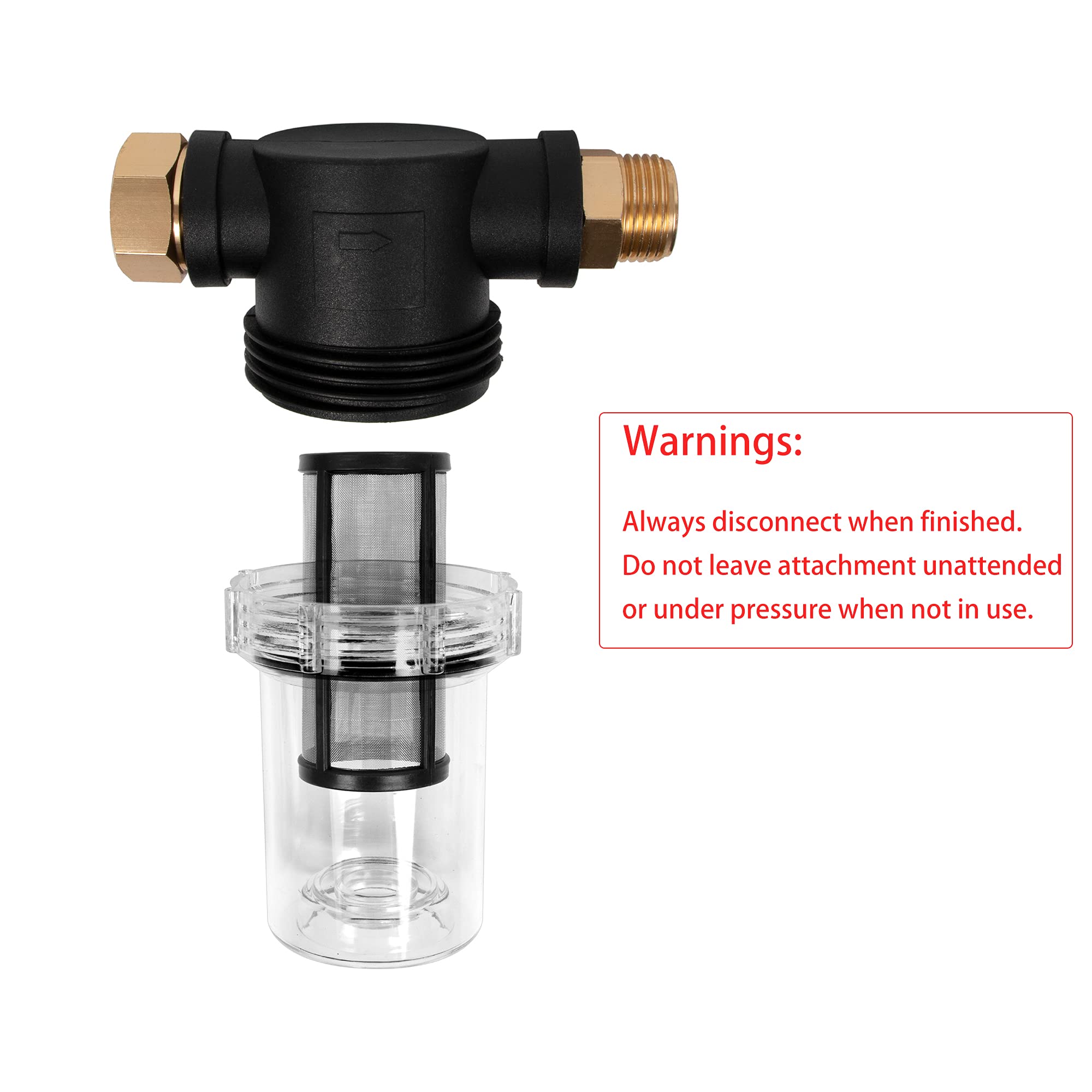BEETRO garden hose inlet filter compatible with standard spigots and power washers.