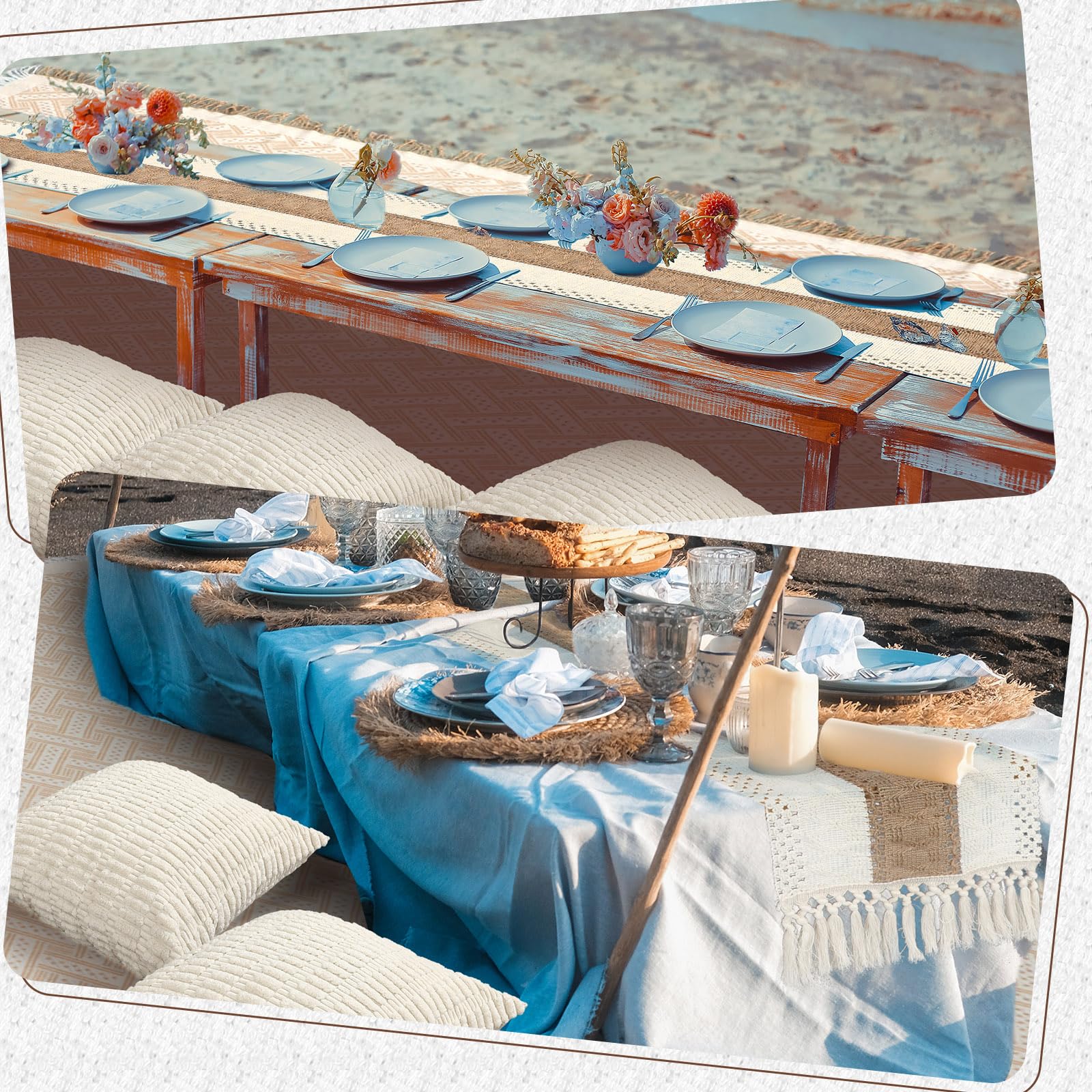Beeveer boho decor pillow collection enhances outdoor seating.